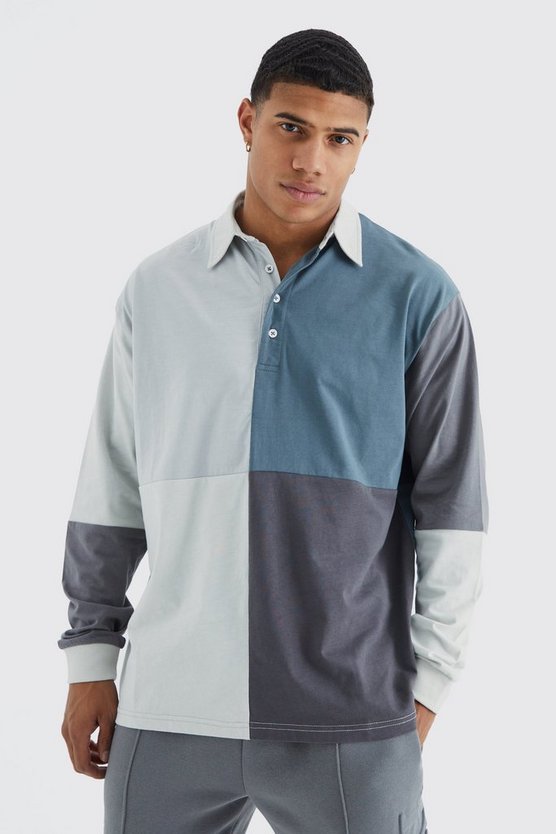 Oversize Rugby Colorblock Poloshirt