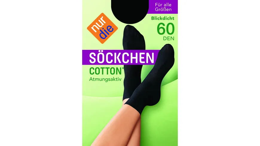 NUR DIE Damen Söckchen Cotton Sensation 60 DEN schwarz