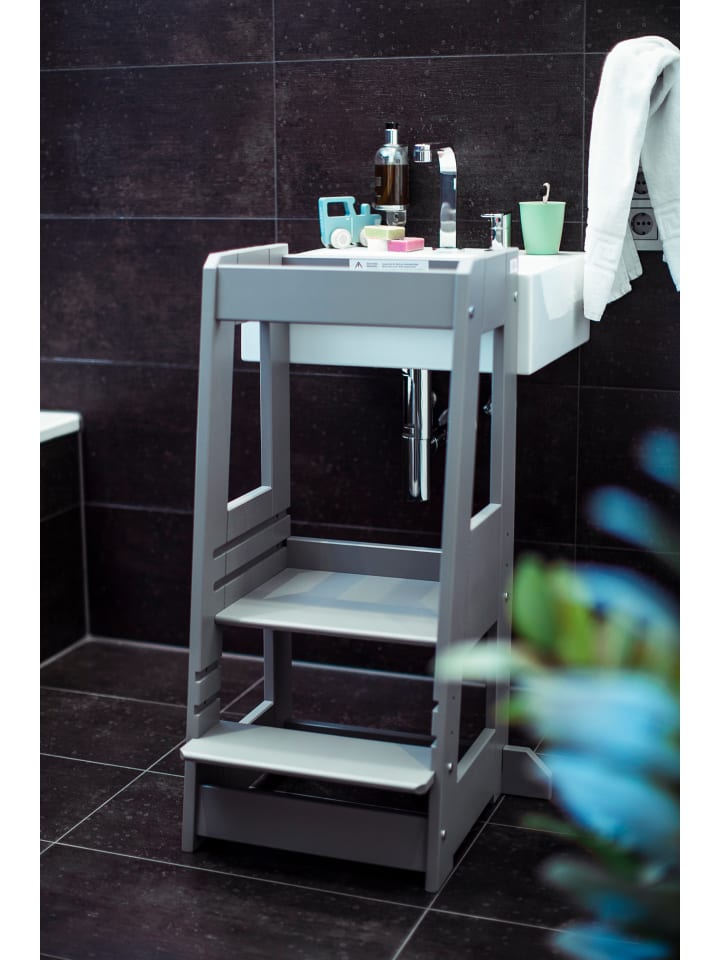 tiSsi tiSsi® Entdeckerturm / Lernturm FELIX mitwachsend Buche massiv STORMY GREY  günstig kaufen onesize