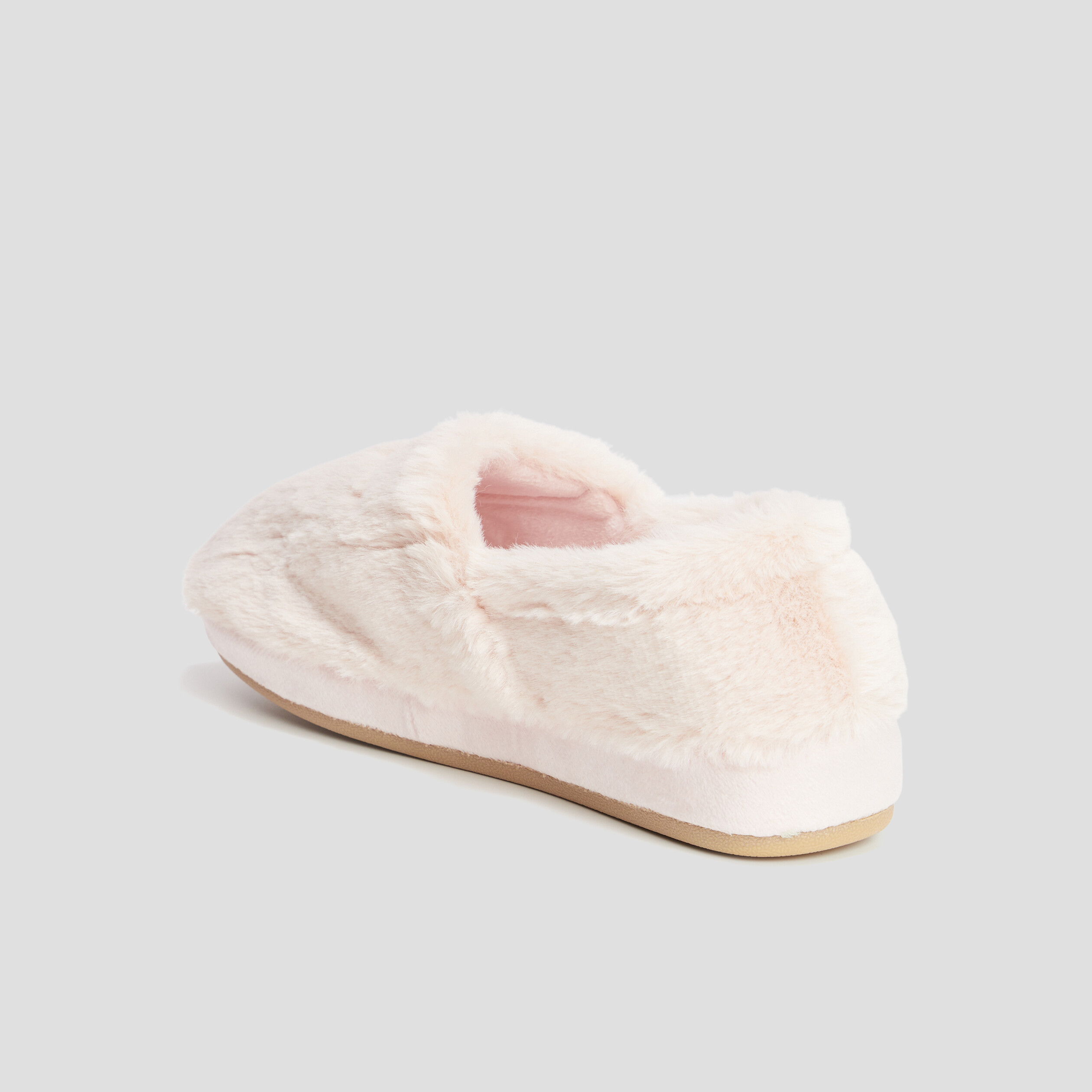 Chaussons sans gêne fourrure rose femme | La Halle