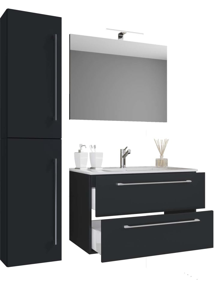 ebuy24 Badmöbelset Badinos80S Schwarz 81 x 47 cm günstig kaufen onesize