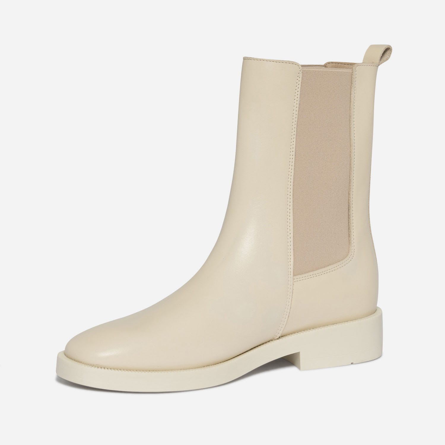 Chelsea boots écru éco-conçu en cuir