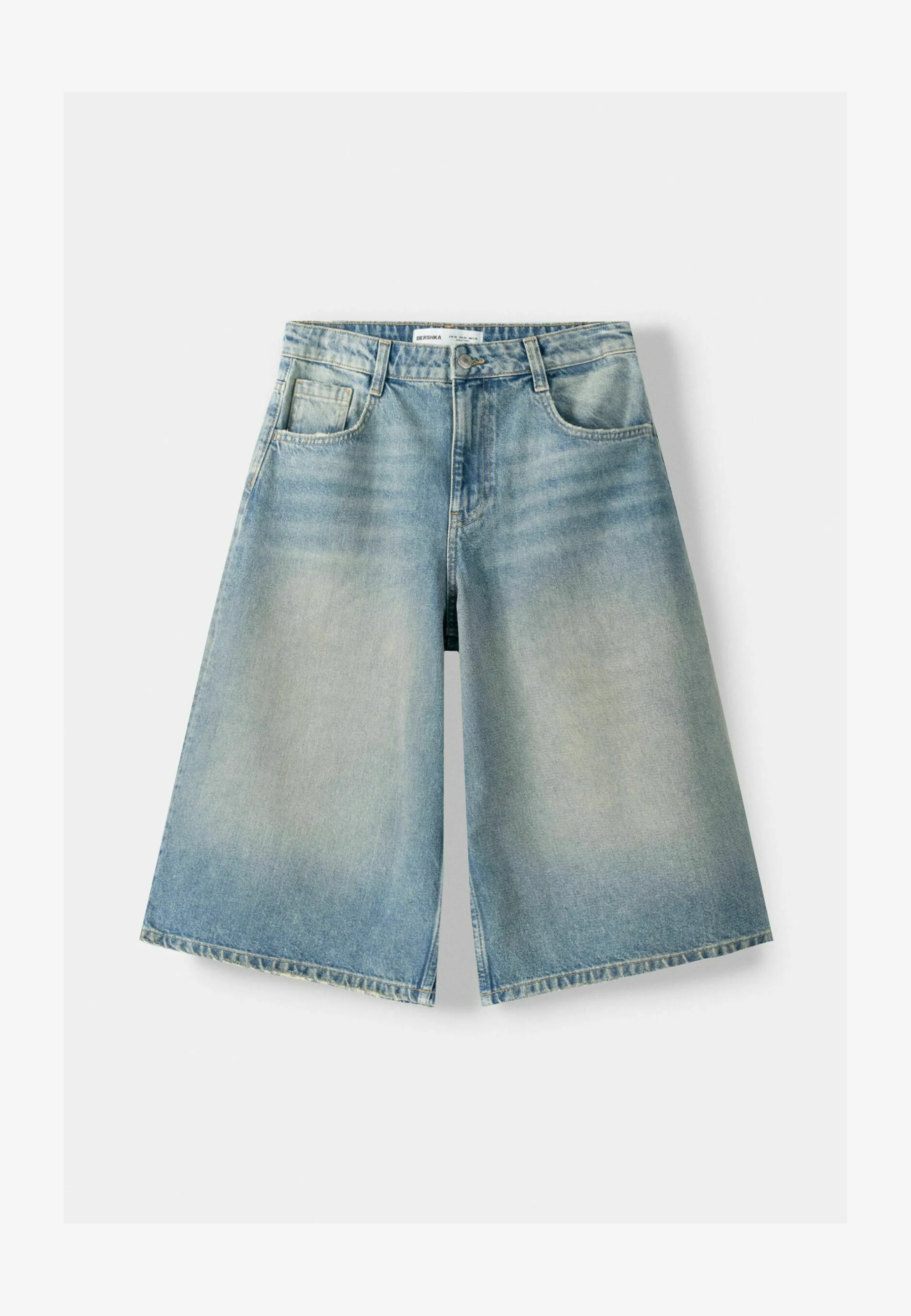 Bershka BAGGY BERMUDA - Falda vaquera