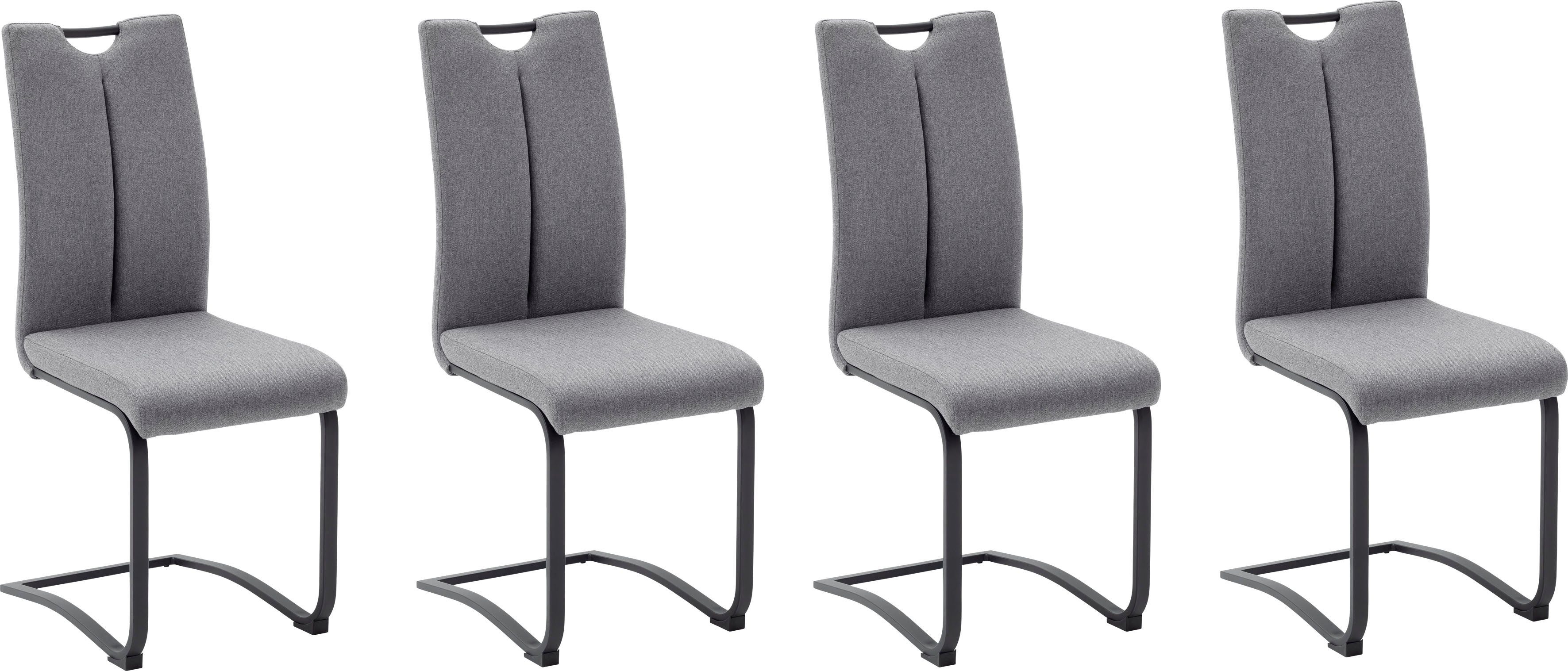 MCA furniture Freischwinger Sambia (Set, 4 St), 4-er Set, Stuhl mit Stoffbezug und Griffloch, belastbar bis 120 kg