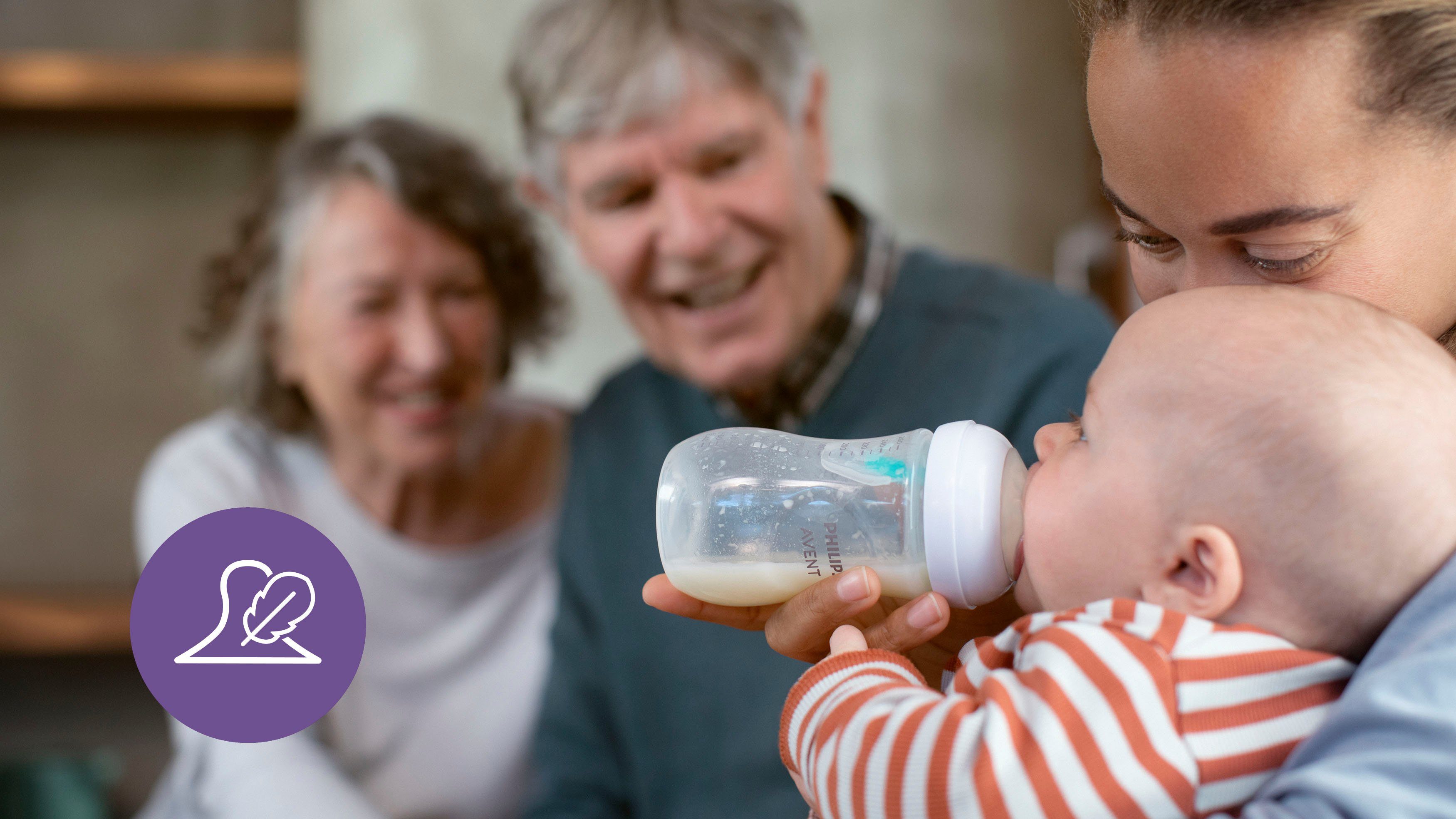 Philips AVENT Babyflasche Natural Response SCY673/01, mit dem AirFree Ventil, 260ml, ab dem 1. Monat