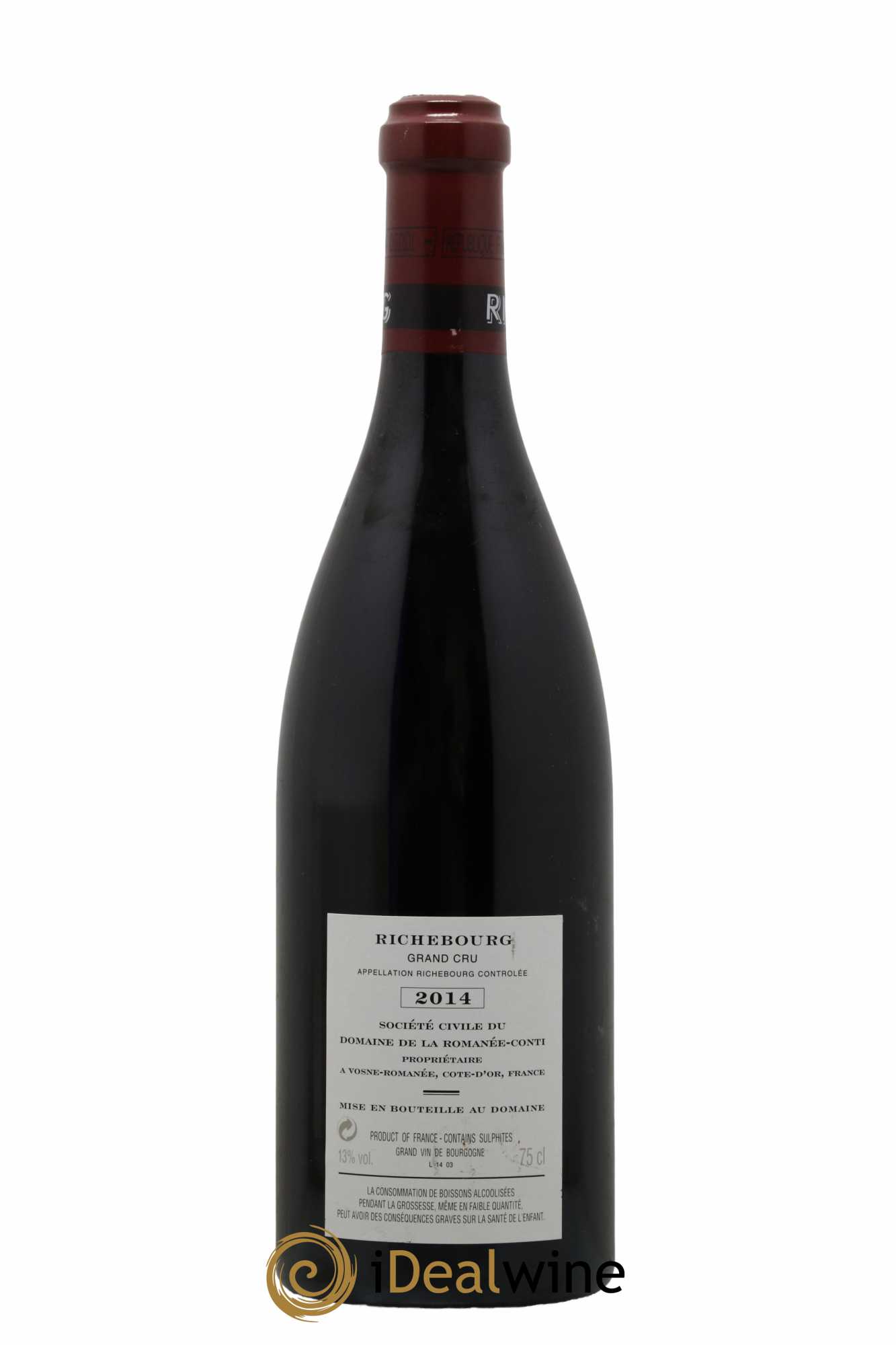 Richebourg Grand Cru Domaine de la Romanée-Conti  2014 - Lot de 1 Bouteille