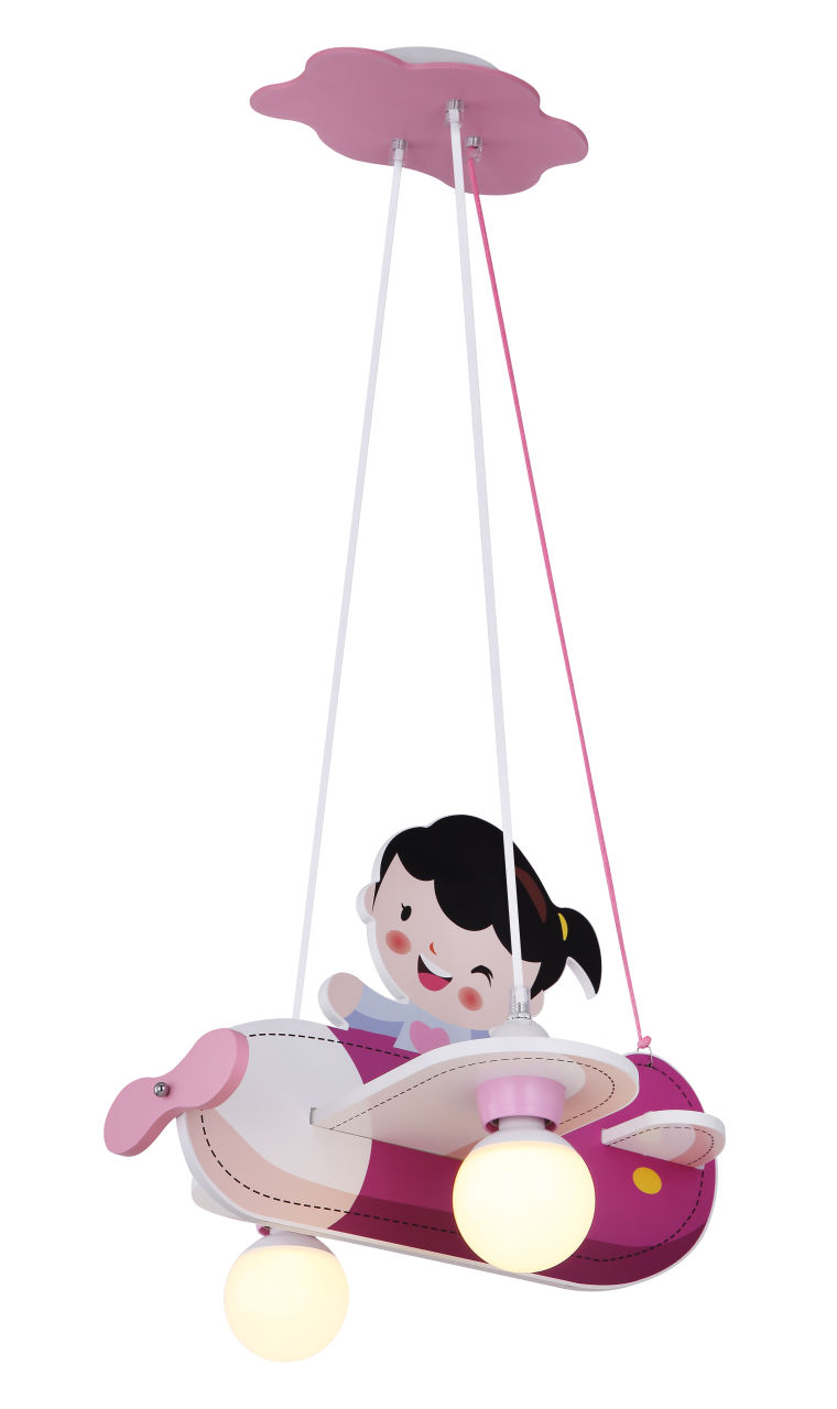 Globo Lighting - KITA - Hängeleuchte MDF pink, 2x E27