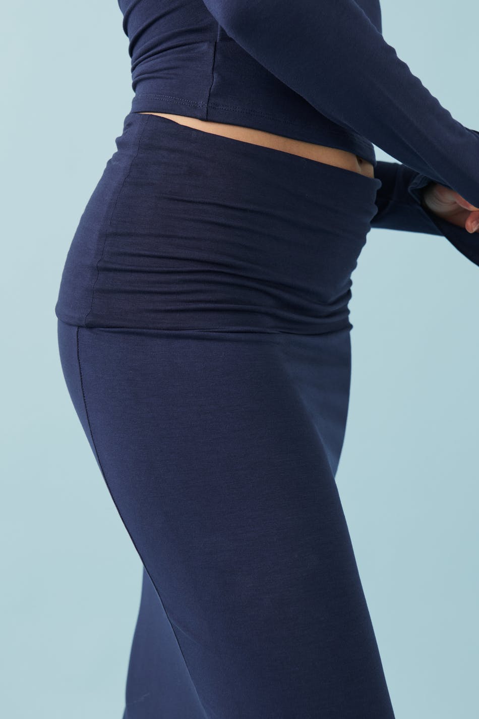Soft touch folded maxi skirt