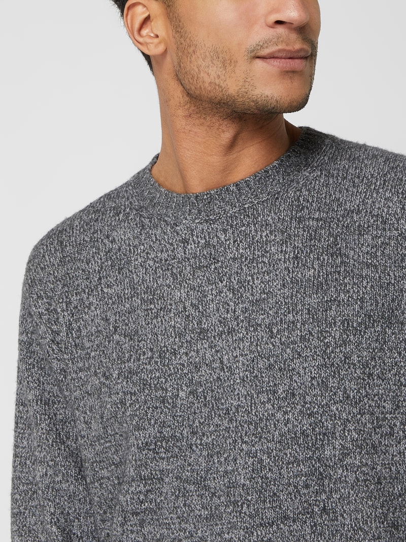 Pullover mit Woll-Anteil in anthrazit meliert