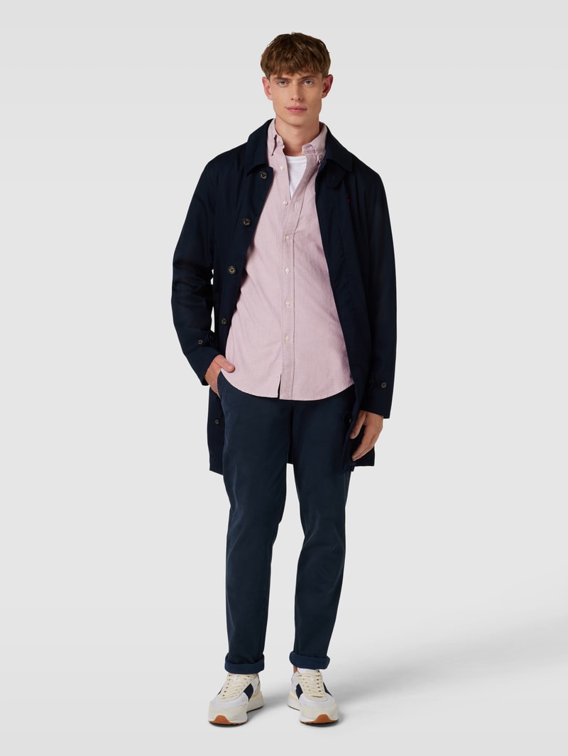 Slim Fit Freizeithemd mit Logo-Stitching in weiß