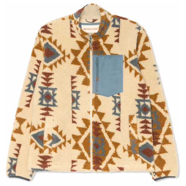 Revolution - Short Printed Fleece Jacket with High Collar - Fleecejacke