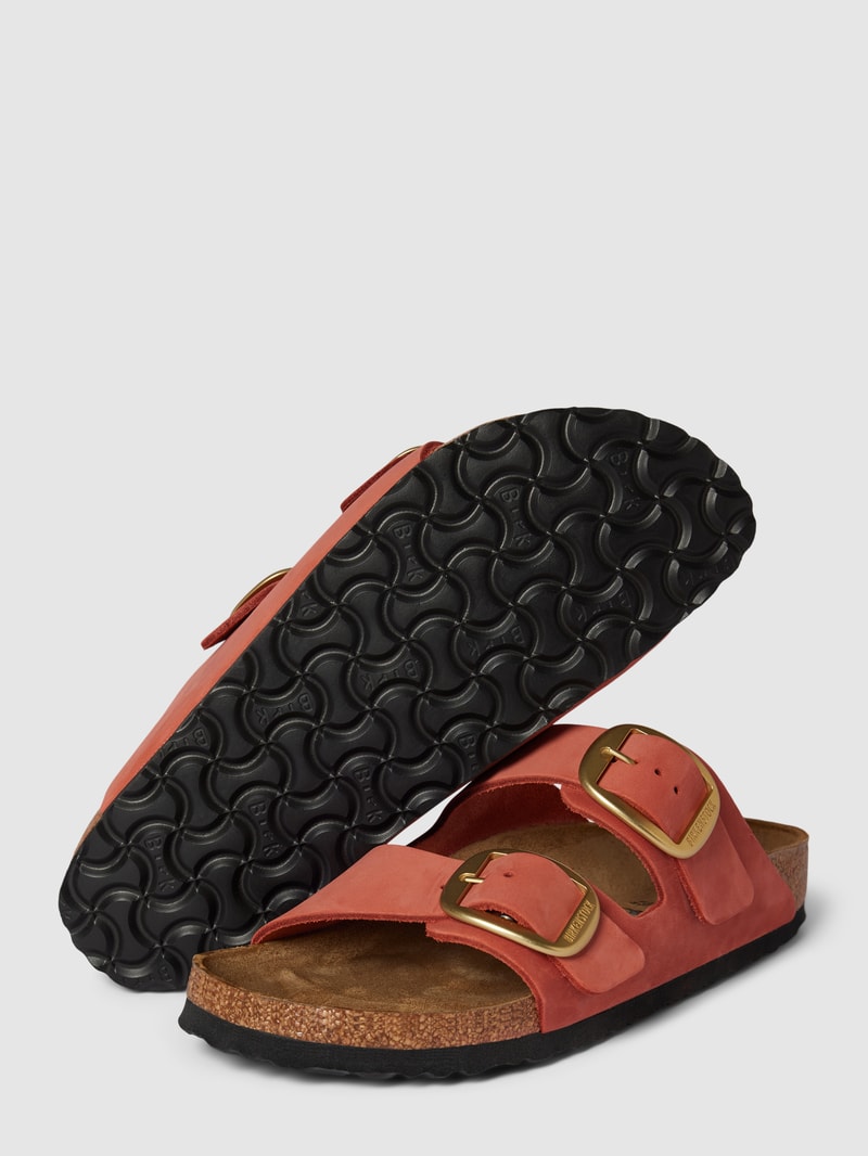 Slides aus echtem Leder Modell 'Arizona' in hellrot