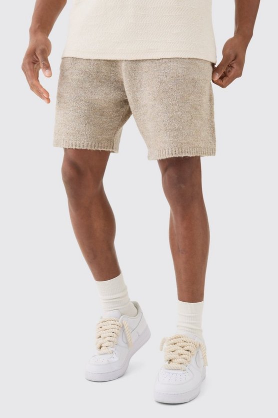 Lockere Bouclee-Shorts mit Print