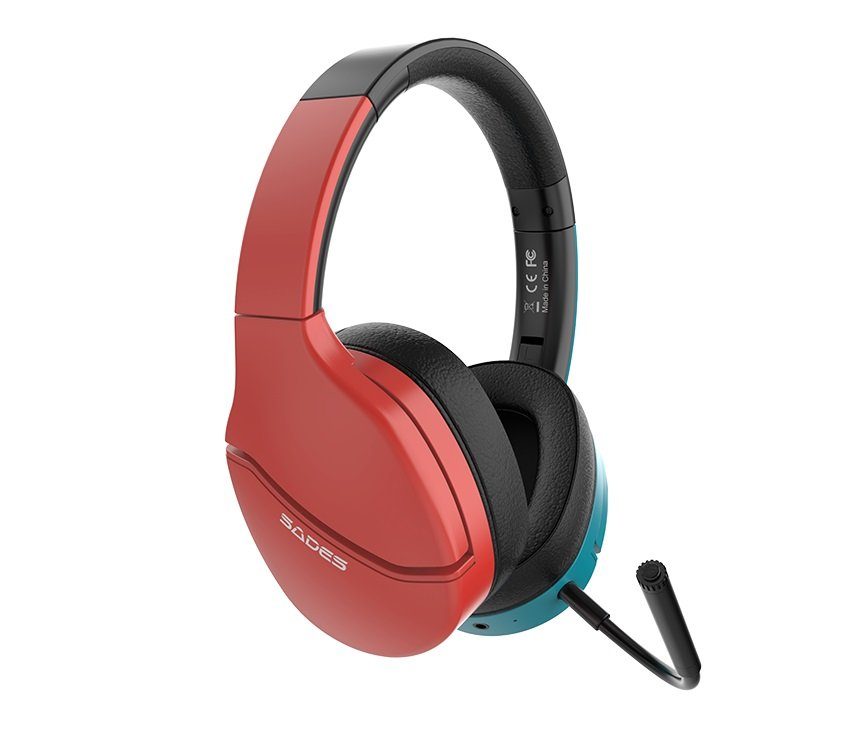 Sades Partner SA-204 Gaming-Headset (Mikrofon abnehmbar, kabellos, Stereo, Over Ear, Bluetooth 5.0, Nintendo-Style)