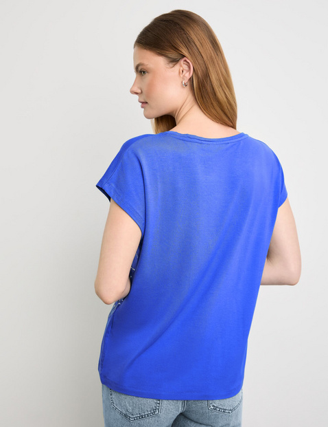 Kurzarmshirt mit platziertem Floral-Print