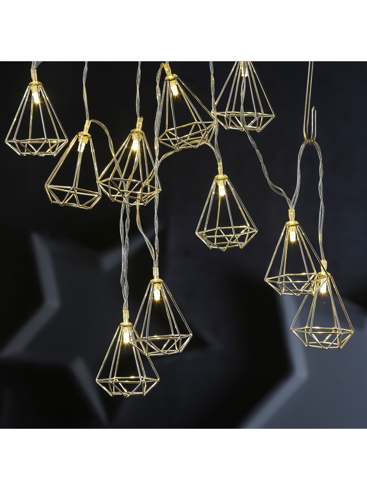 MARELIDA LED Lichterkette DIAMANT 10 kleine beleuchtete Rubine L: 1,6m in silber günstig kaufen onesize