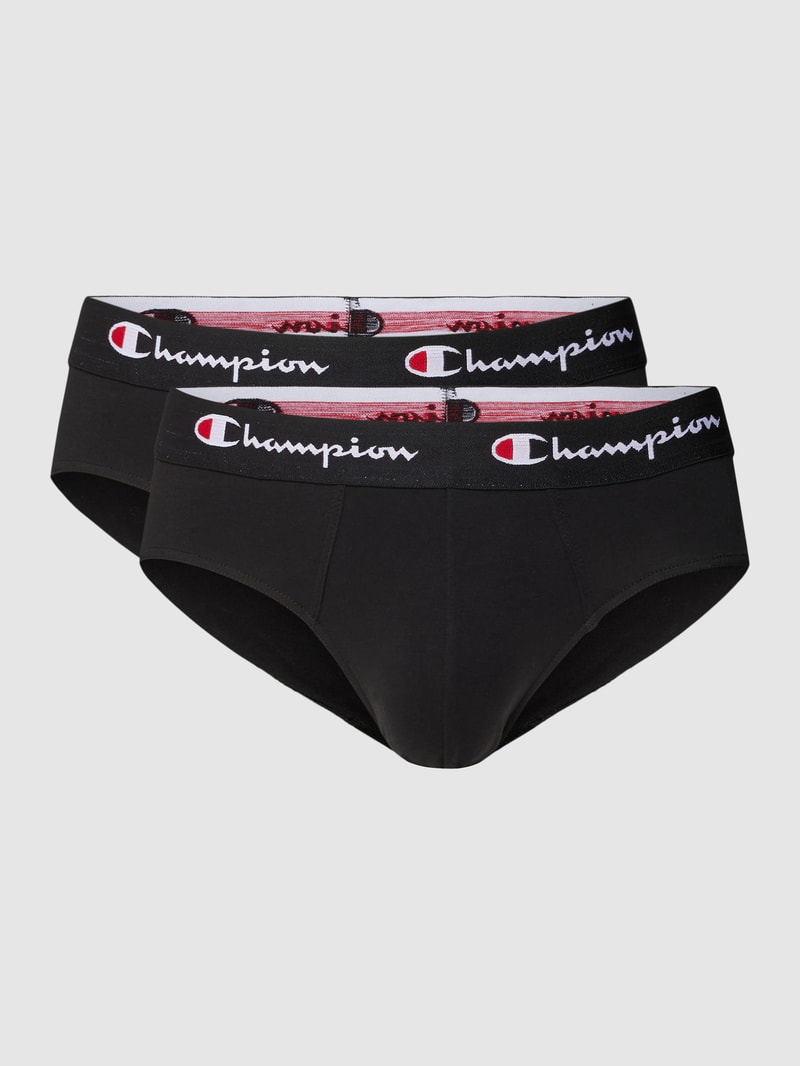 Slip mit Label-Detail im 2er-Pack in schwarz