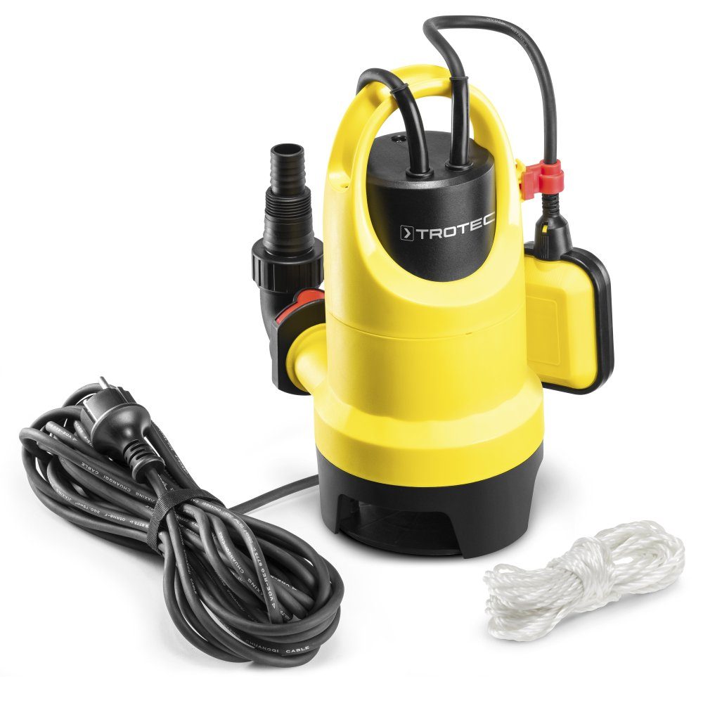 TROTEC Schmutzwasser-Tauchpumpe TWP 4036 E, IPX8 Schutzart, 5 m Förderhöhe, 7.500 l/h Förderleistung