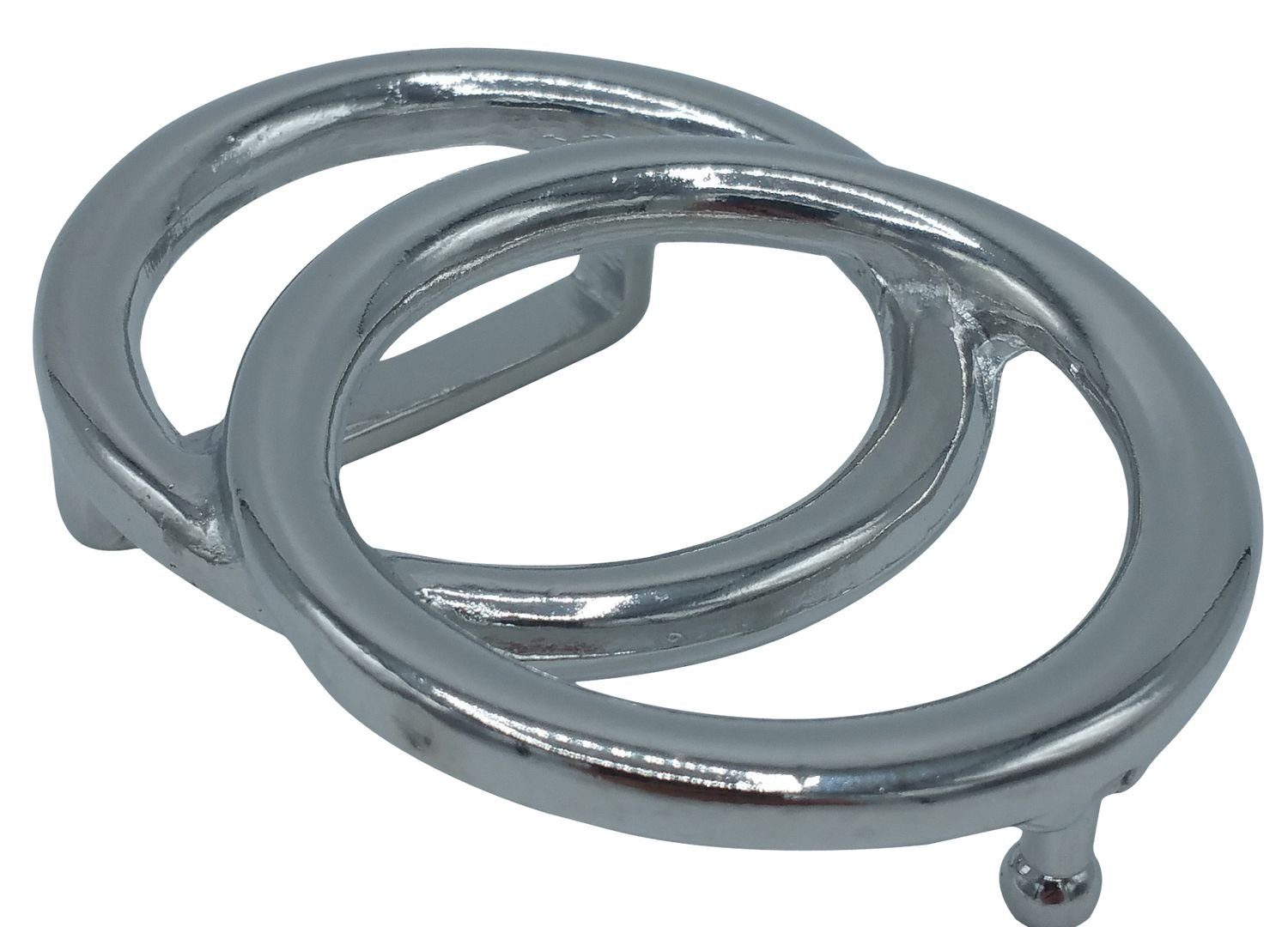 FRONHOFER Gürtelschnalle 18480 Modische Gürtelschnalle Doppelringe, silber, 3 cm, Damen
