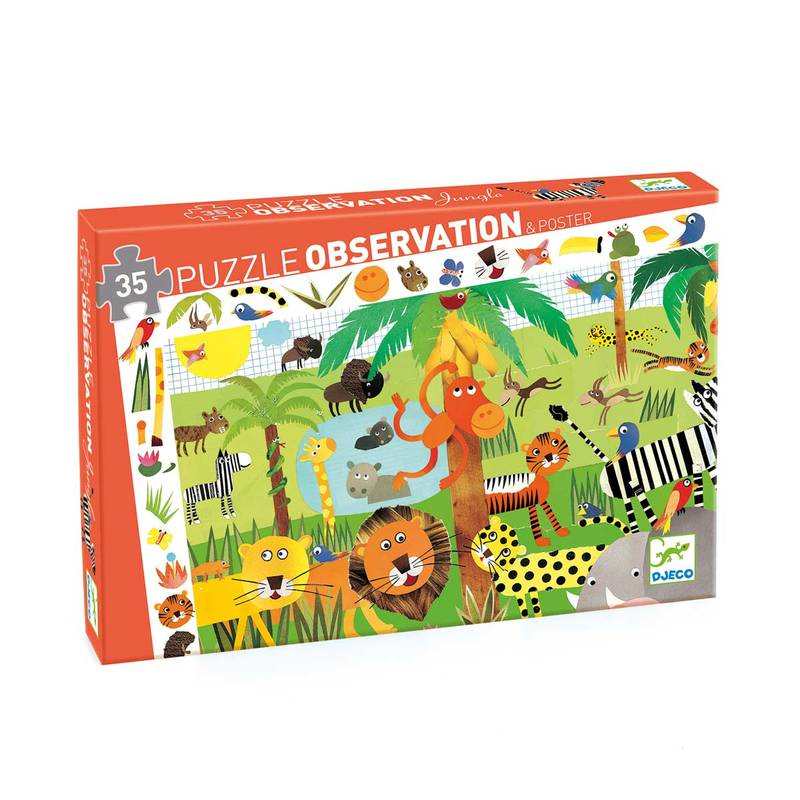Puzzle observation La jungle 35 pièces Djeco