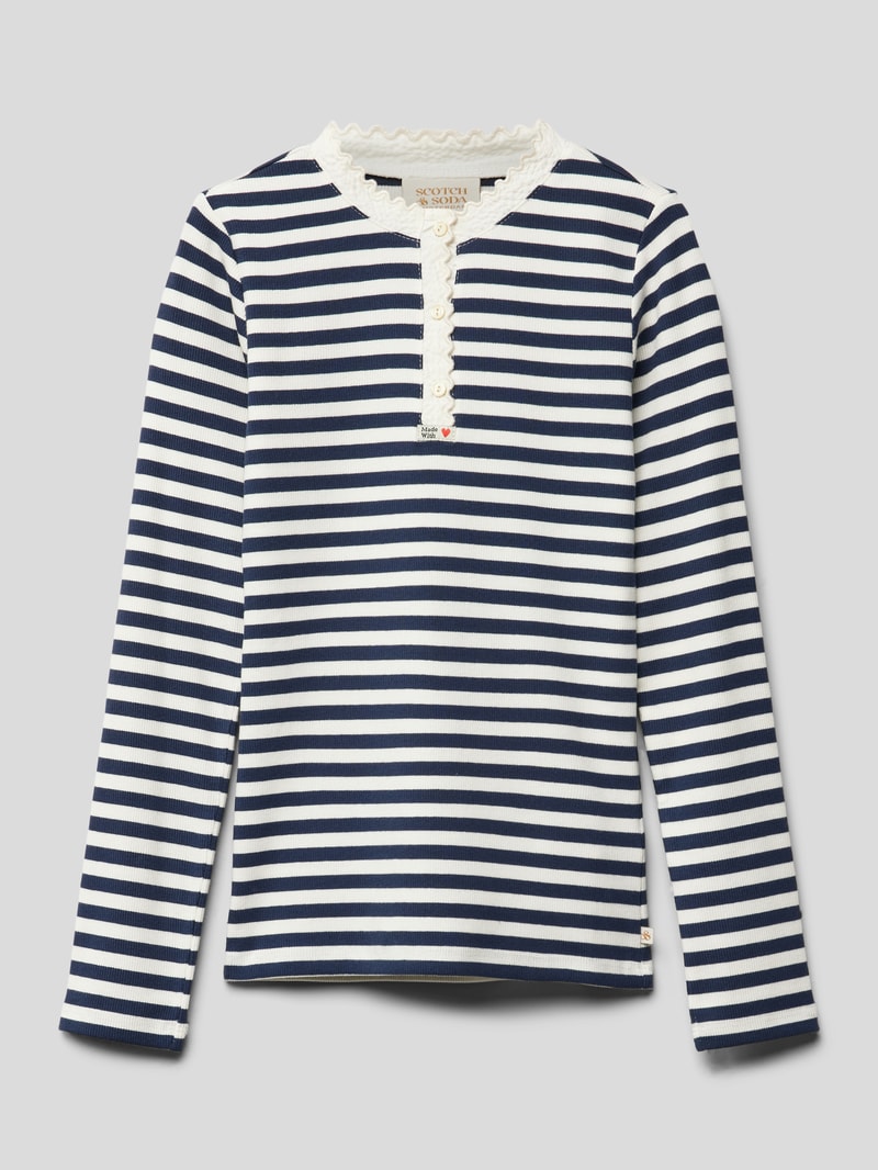 Longsleeve mit Streifenmuster in blau