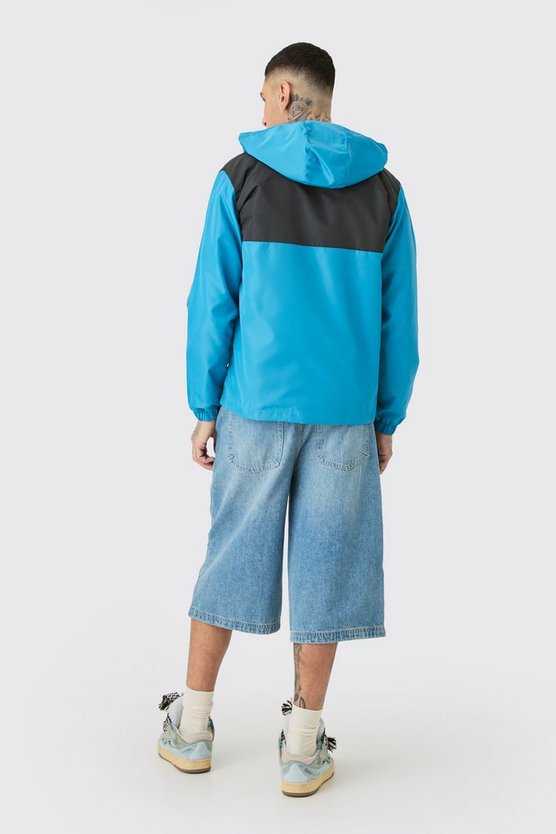 Tall Man Colorblock Windbreaker mit Kapuze