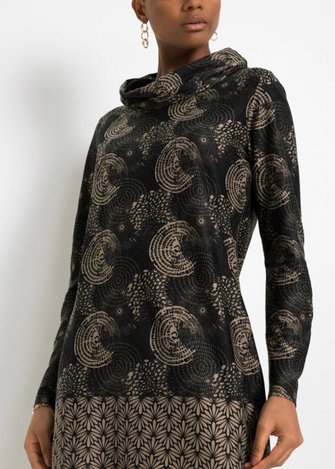 Shirtkleid mit Wasserfallausschnitt