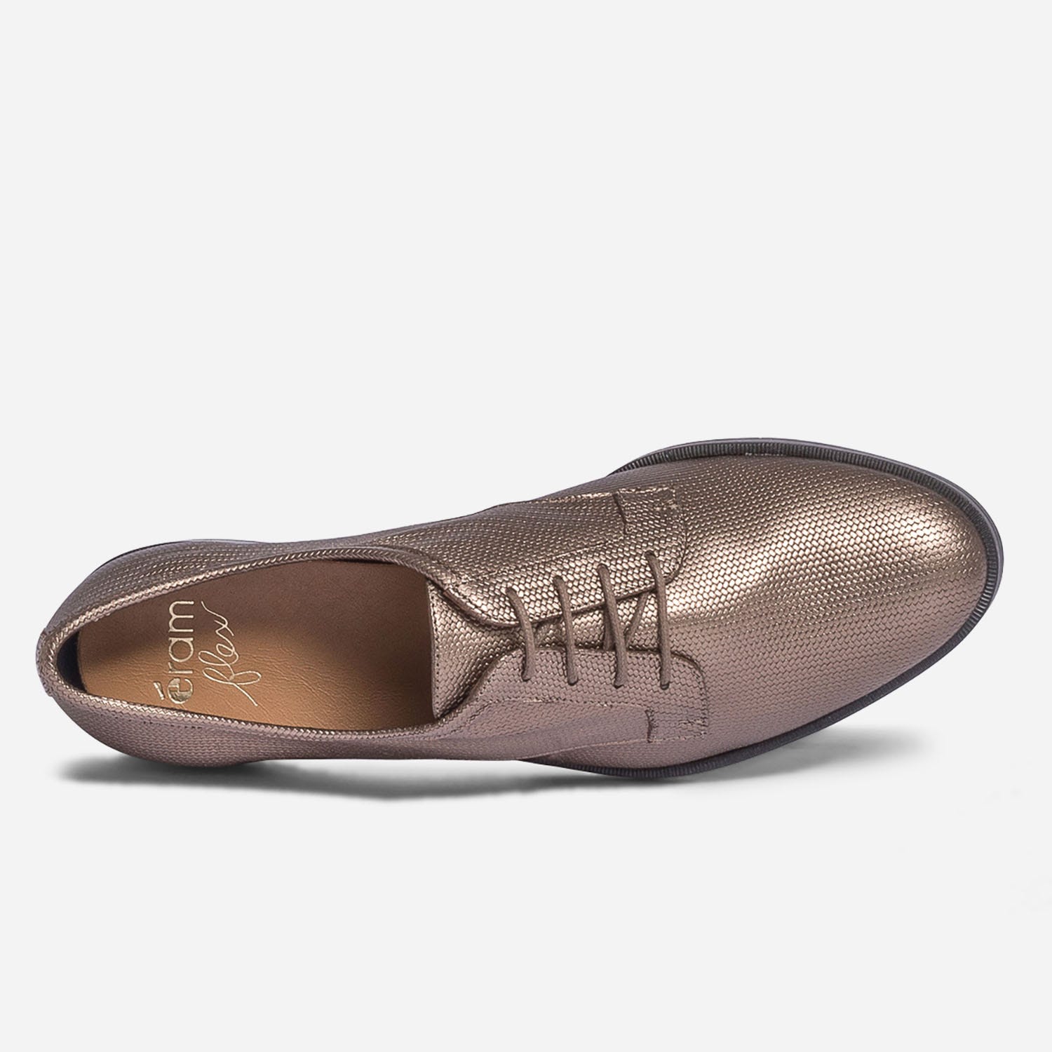 Derby ERAM FLEX bronze en cuir embossé éco-conçu