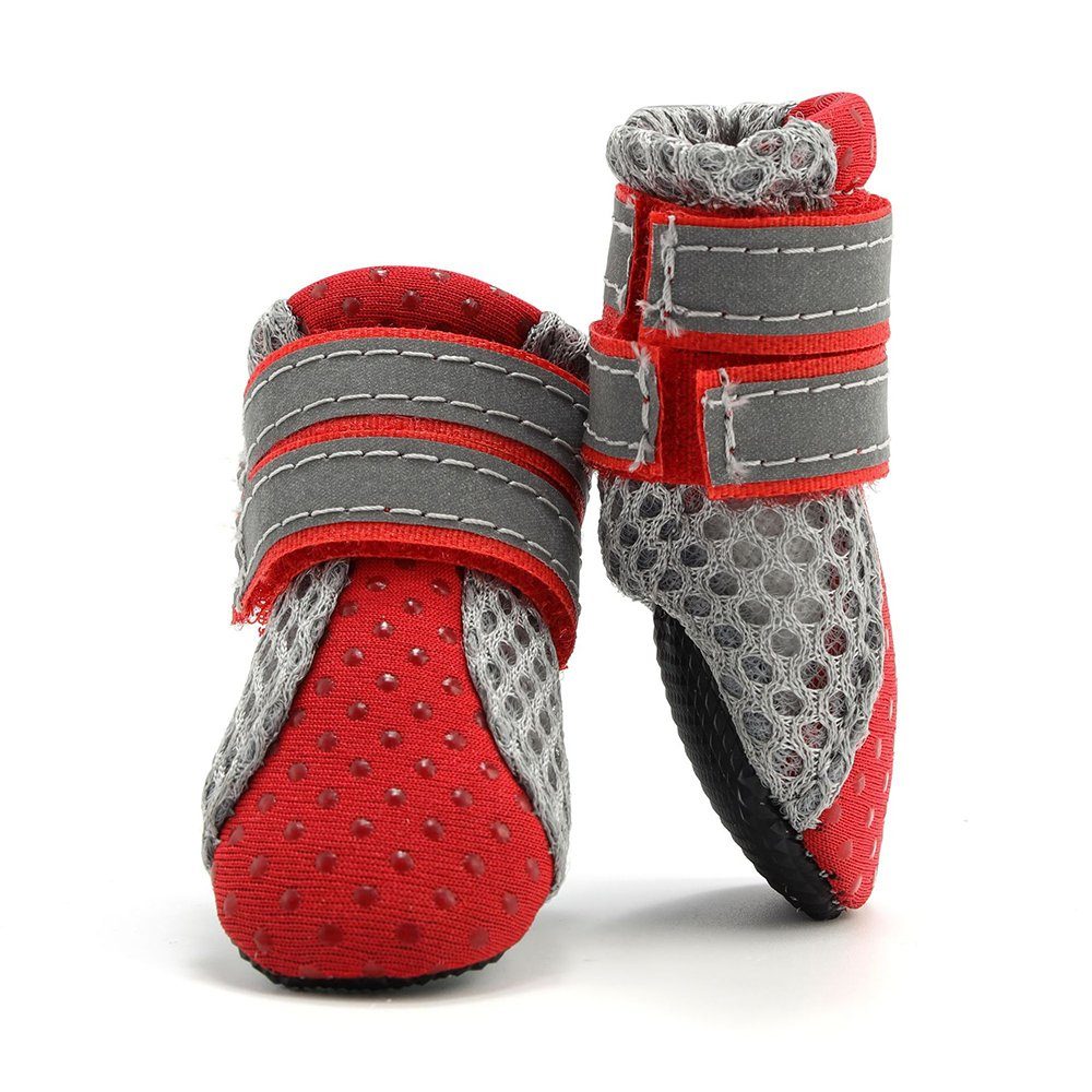LAPA HOME Pfotenschutz Rutschfeste Hundeschuhe Outdoor Atmungsaktiv Hundestiefel mit Velcro, (4-tlg), Verschleißfest Sport Pfotenschützer für kleine & mittlere Hunde