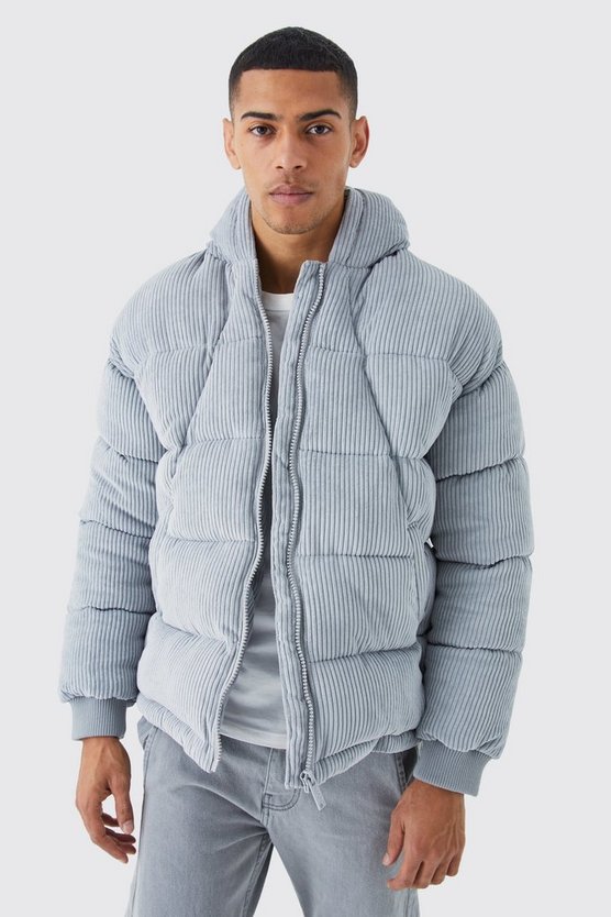 Kord-Steppjacke mit Kapuze
