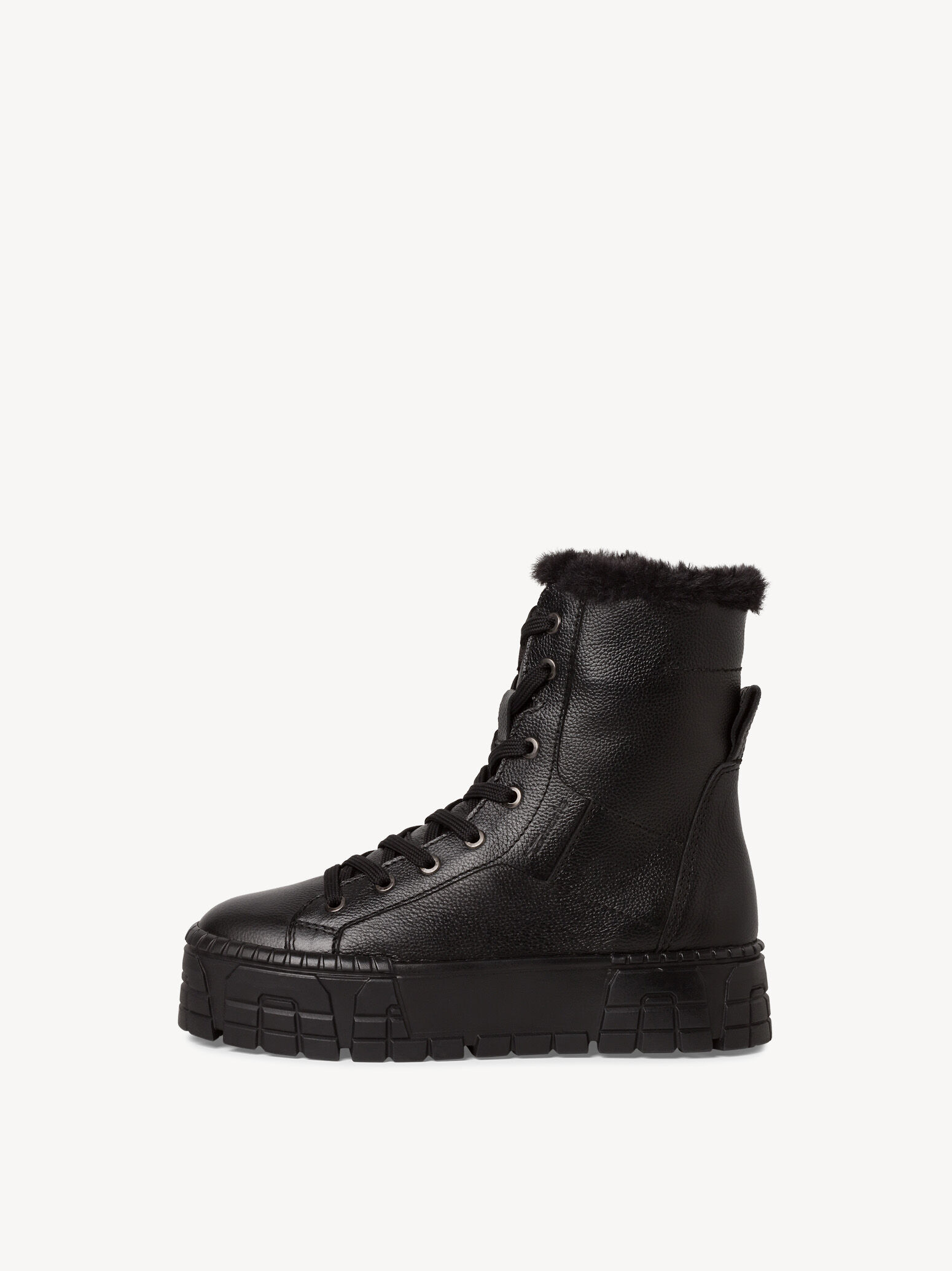 Bottine en cuir - noir doublure chaude