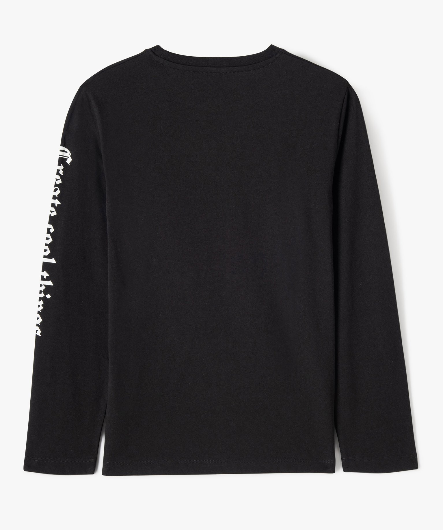 Tee-shirt à manches longues avec inscription sur une manche... noir | GEMO