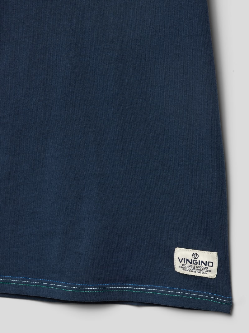 T-Shirt mit Label-Stitching Modell 'JIMPLE' in dunkelblau