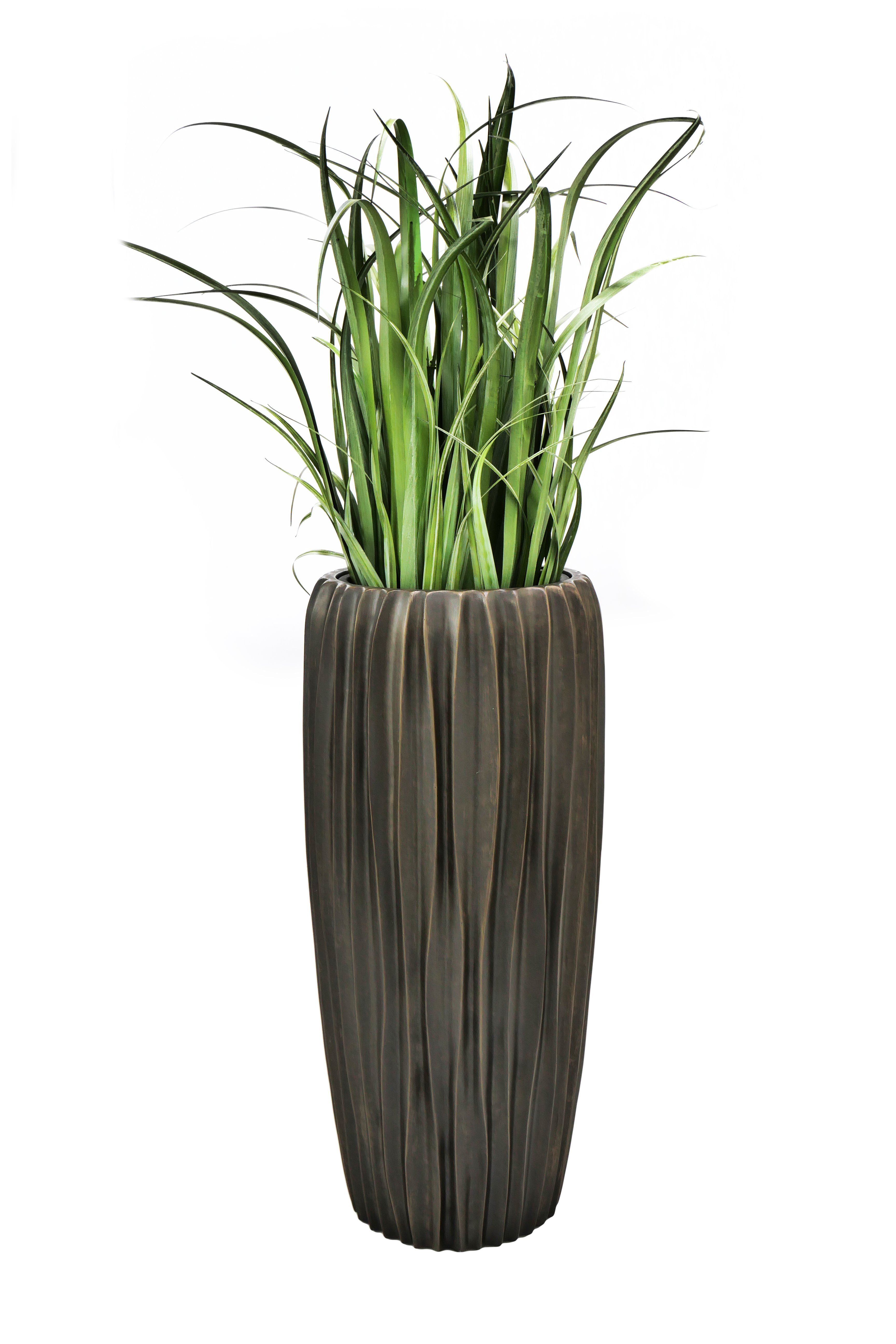 Flingora Bodenvase Minga, mit Einsatz - Fiberglas - Indoor - Kupferbraun - Höhe 75 cm