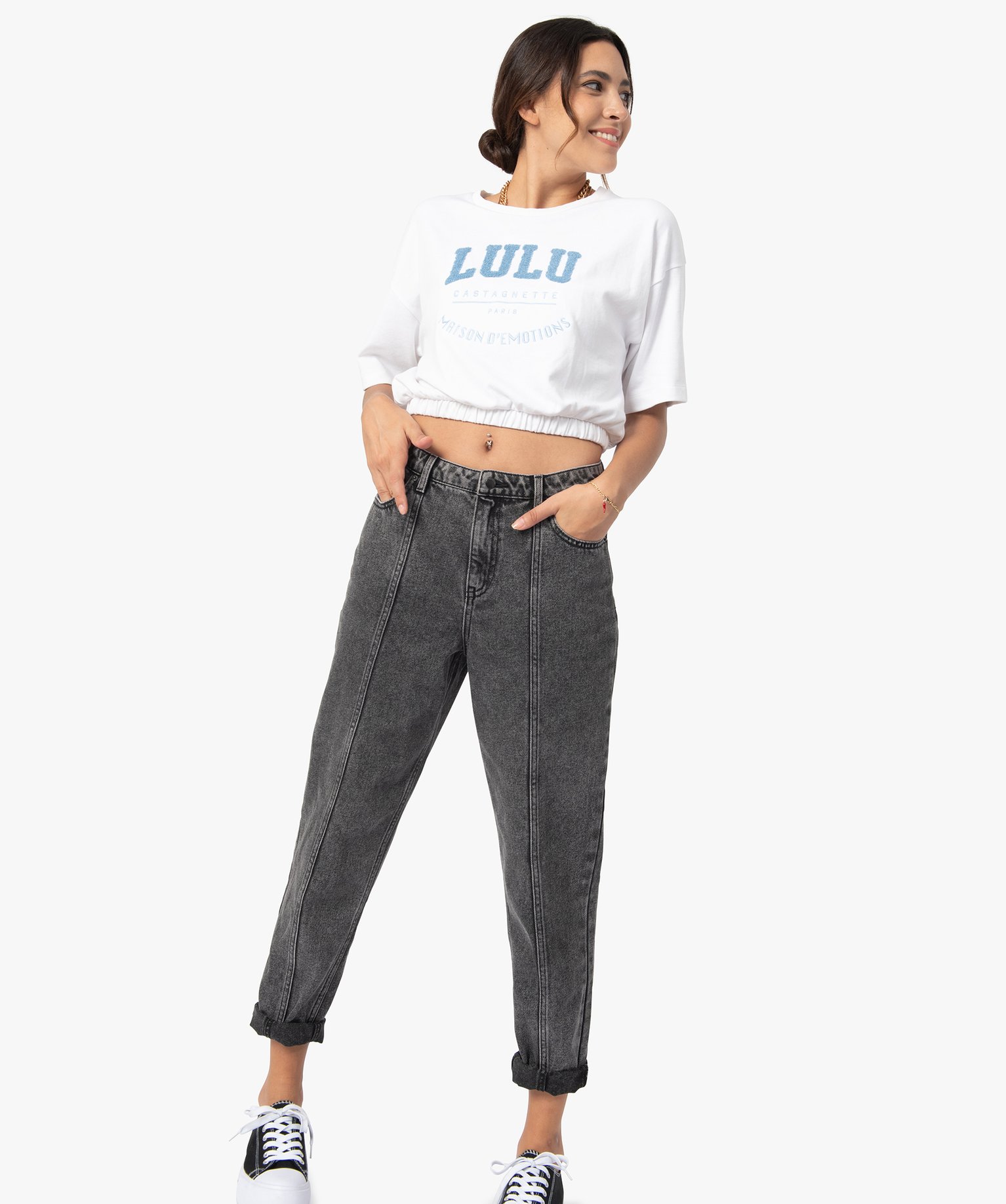 Tee-shirt femme avec bas élastiqué – LuluCastagnette | GEMO