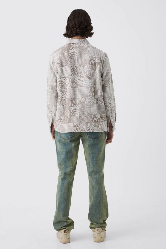 Patchwork Bandana Overshirt mit Reißverschluss