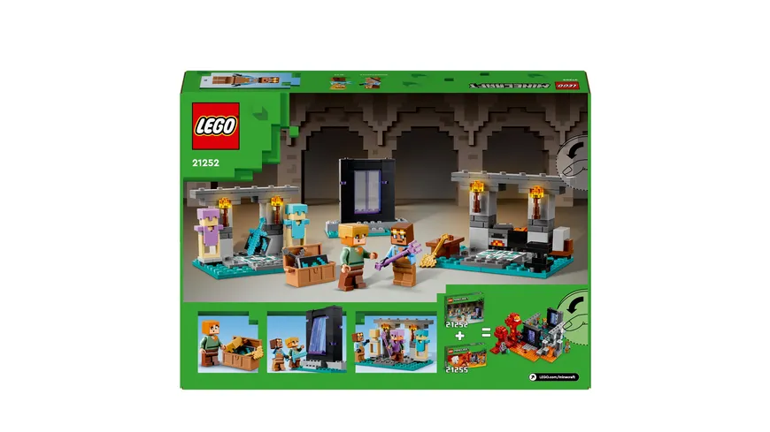 LEGO Minecraft 21252 Die Waffenkammer, Set mit Spielzeug-Waffen und Figur