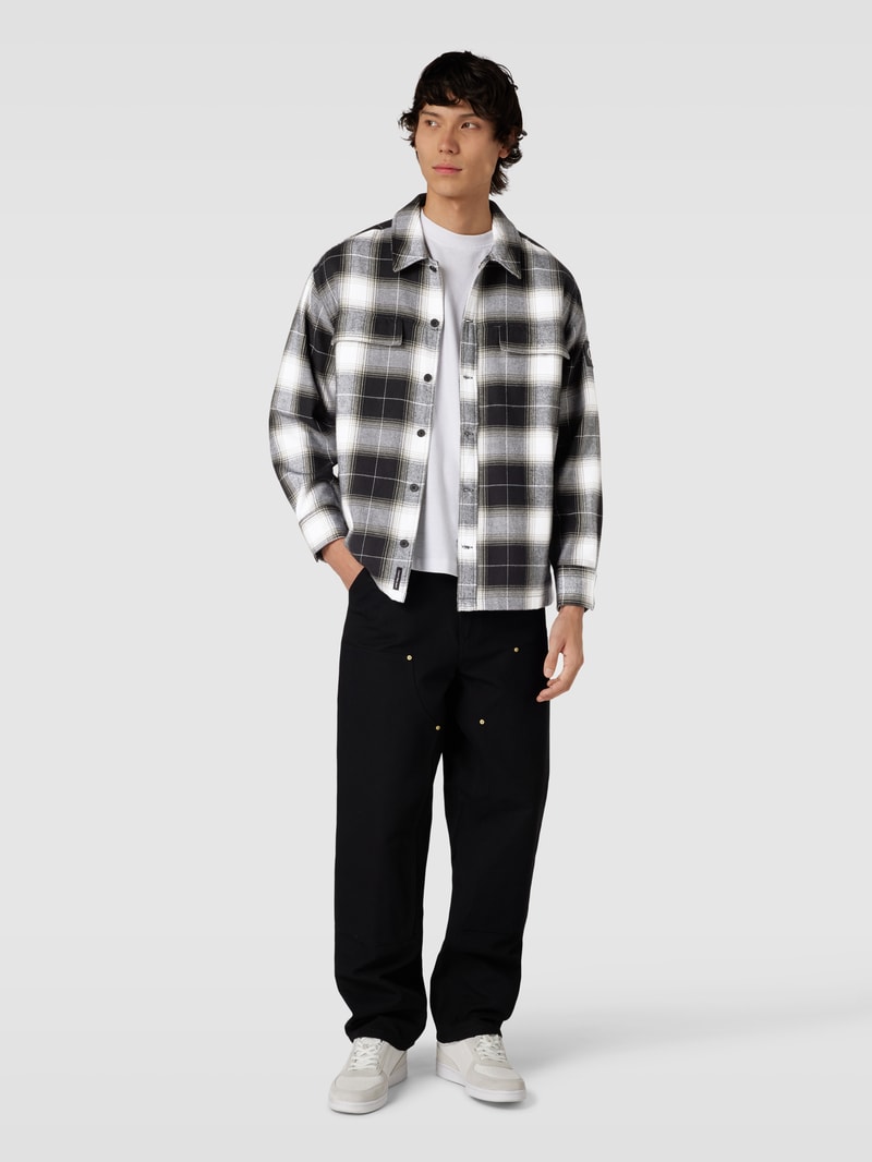 Hemdjacke mit Tartan-Karo Modell 'CHECK' in black