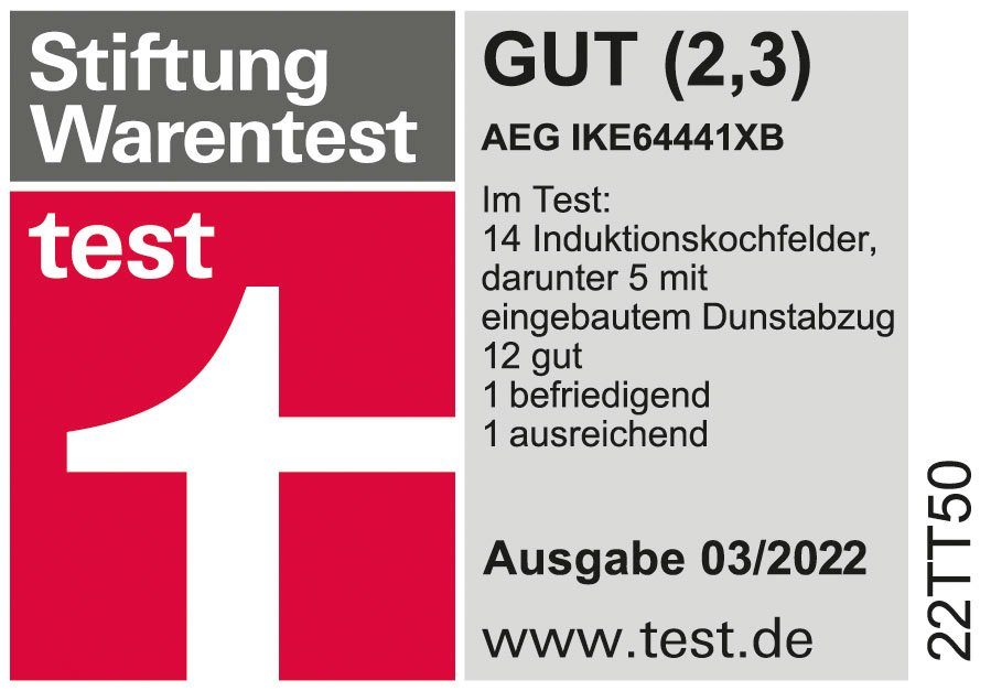AEG Induktions-Kochfeld IKE64441XB, mit Hob²Hood - Funktion