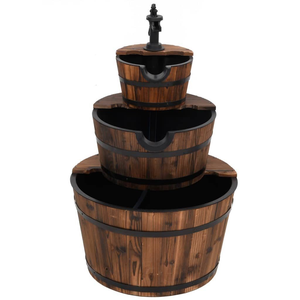 vidaXL Wasserfall Gartenbrunnen mit Pumpe 60x60x94 cm Massivholz Tanne