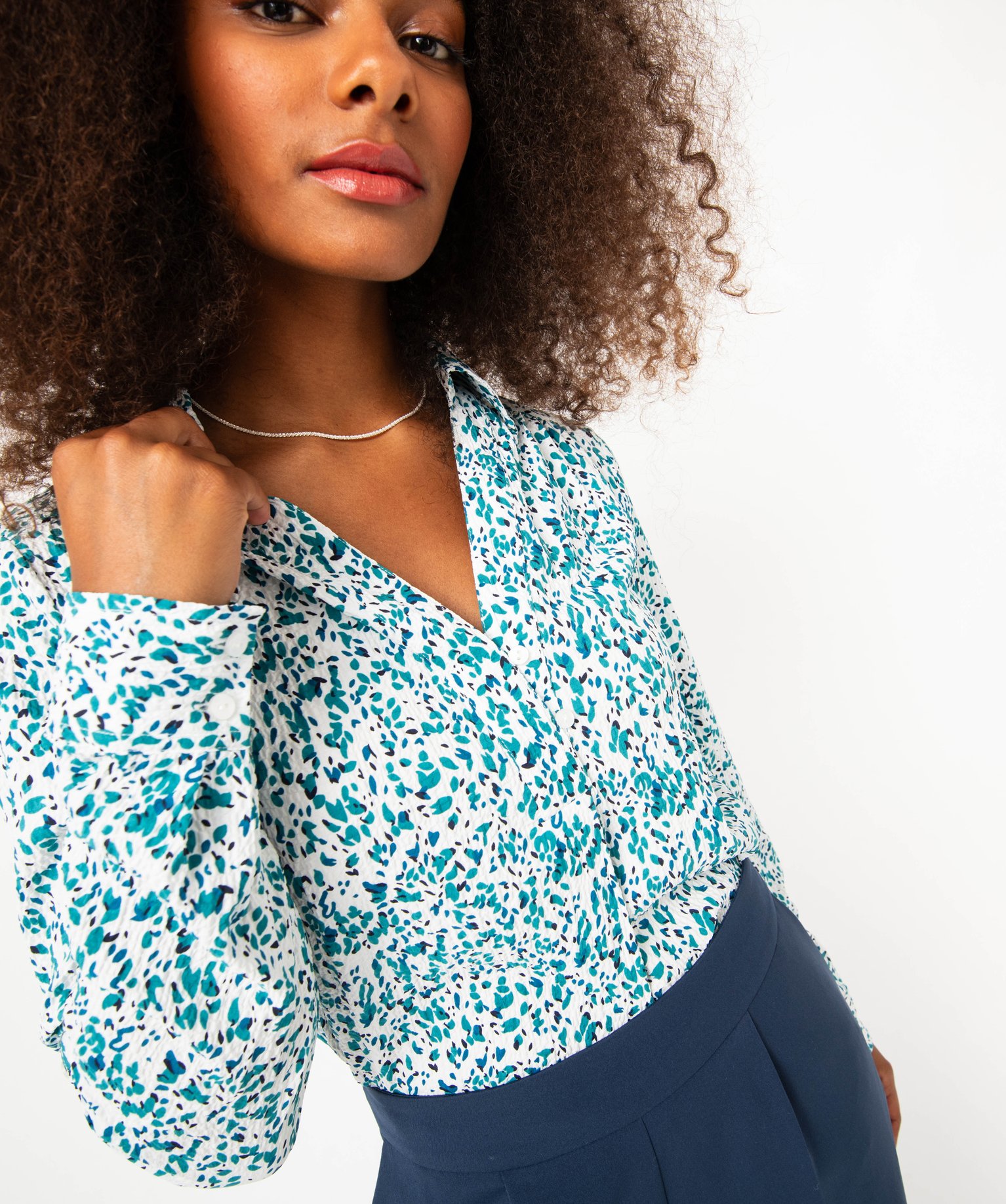 Chemise fleurie à manches longues femme imprime | GEMO
