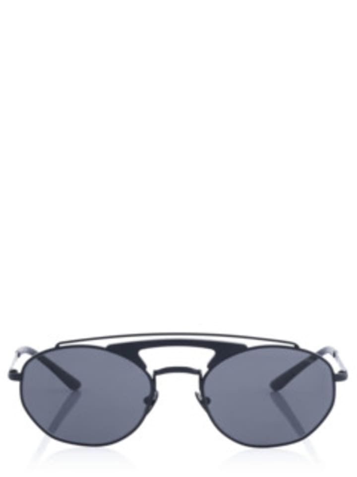 Giorgio Armani Runde Sonnenbrille für Herren in schwarz in schwarz günstig kaufen O
