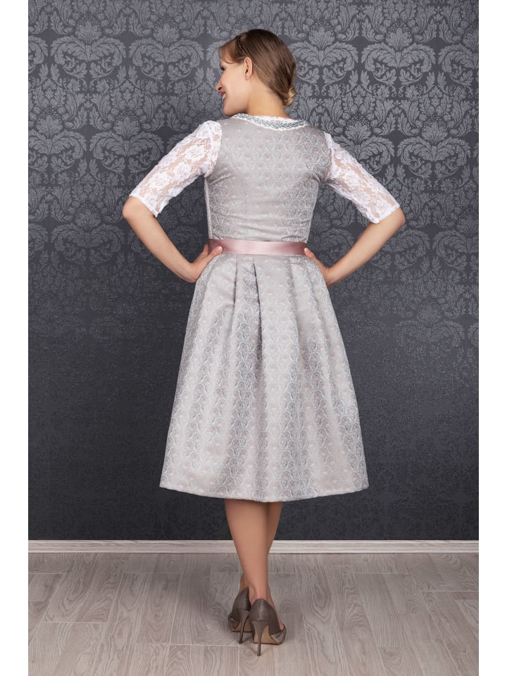 Edelnice Midi Dirndl 2-teilig Aurelie in silber, rosé günstig kaufen
