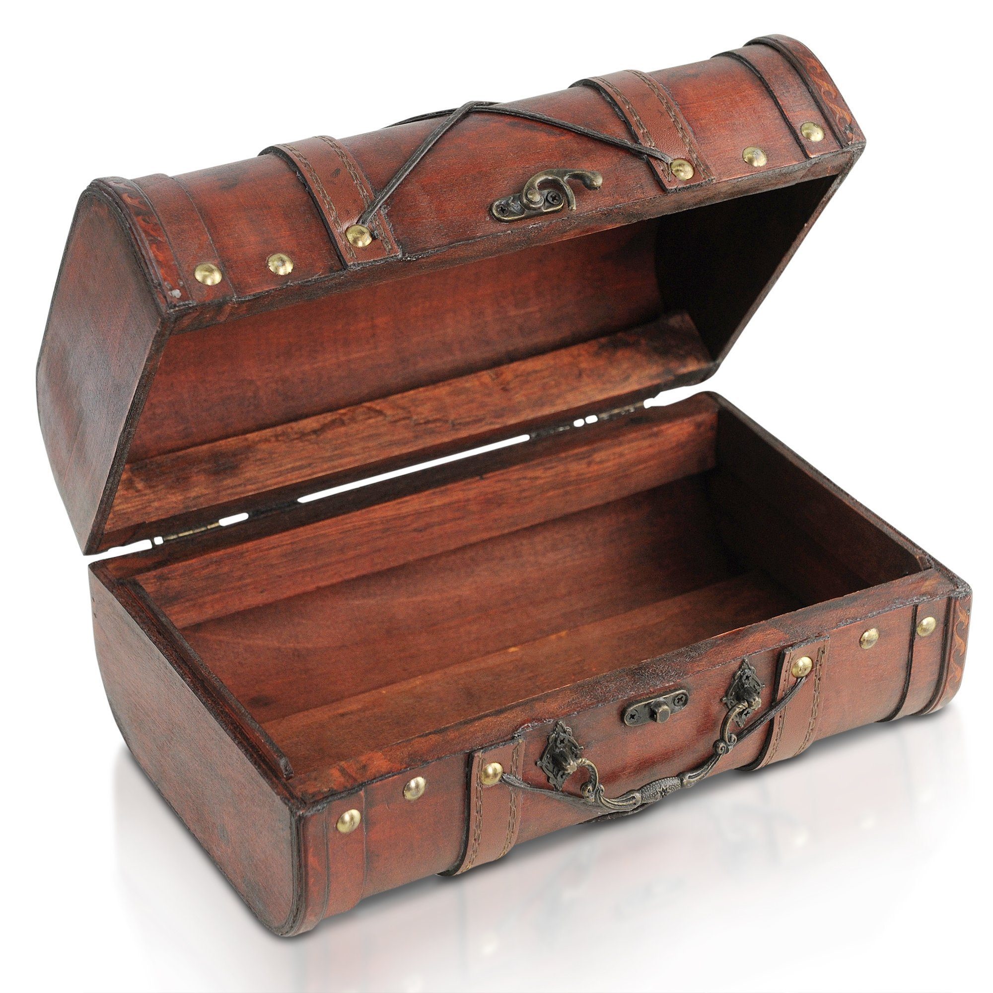 Brynnberg Spielzeugtruhe Piratentruhe Holz-Truhe 28x18x14cm, innen mit Stoff ausgekleidet, Janis S 28x18x14cm Holz