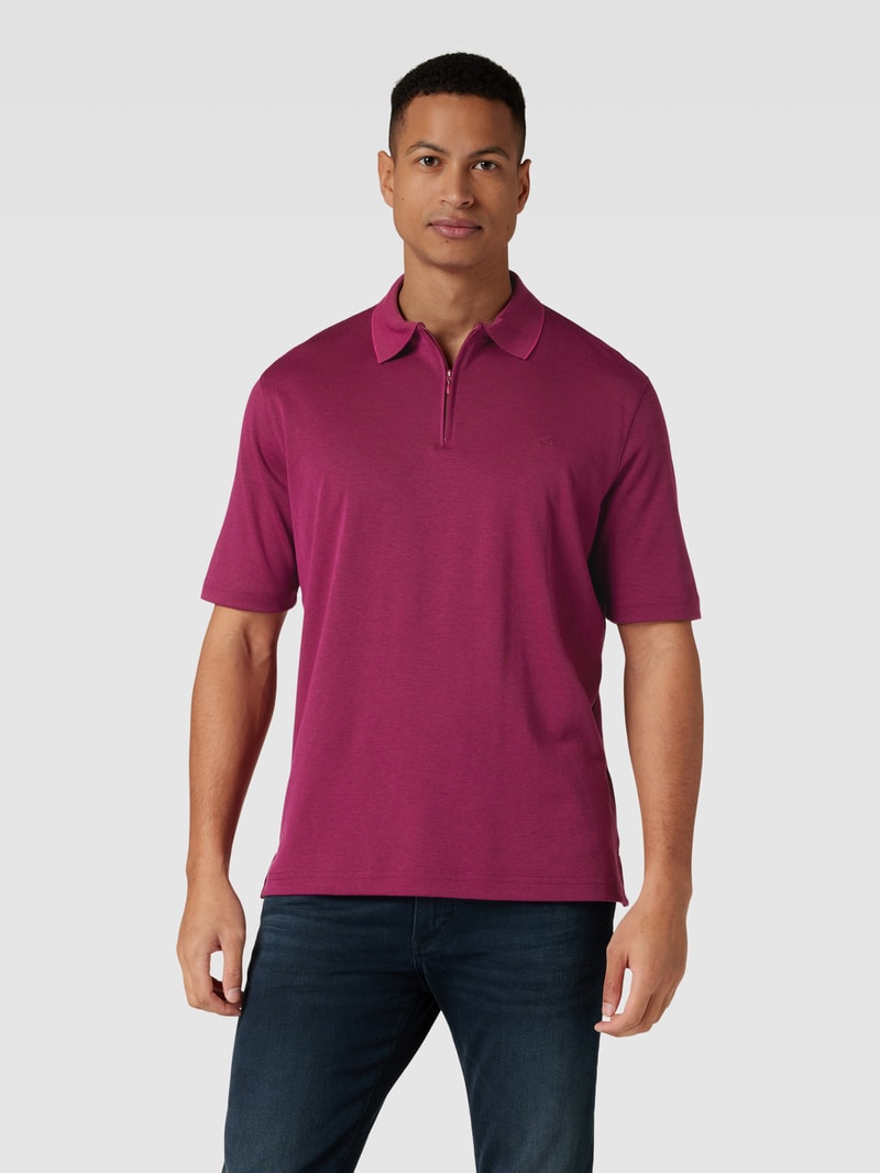 Poloshirt mit Reißverschluss in fuchsia