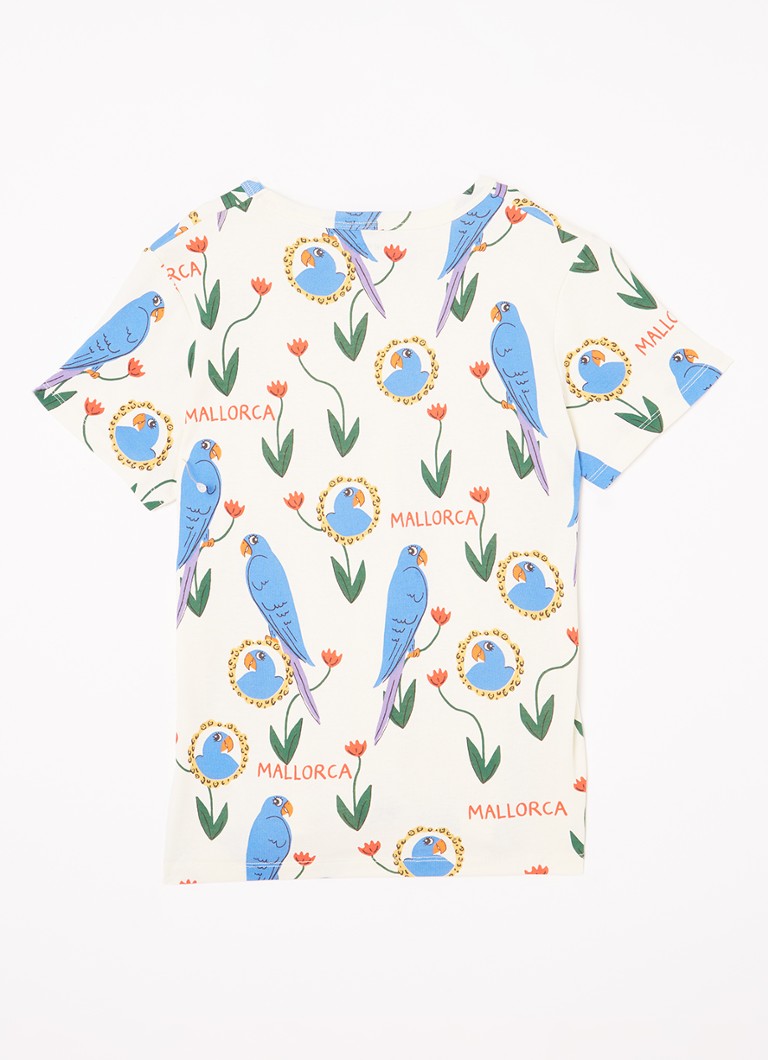 Tricou Mini Rodini Parrots din bumbac organic