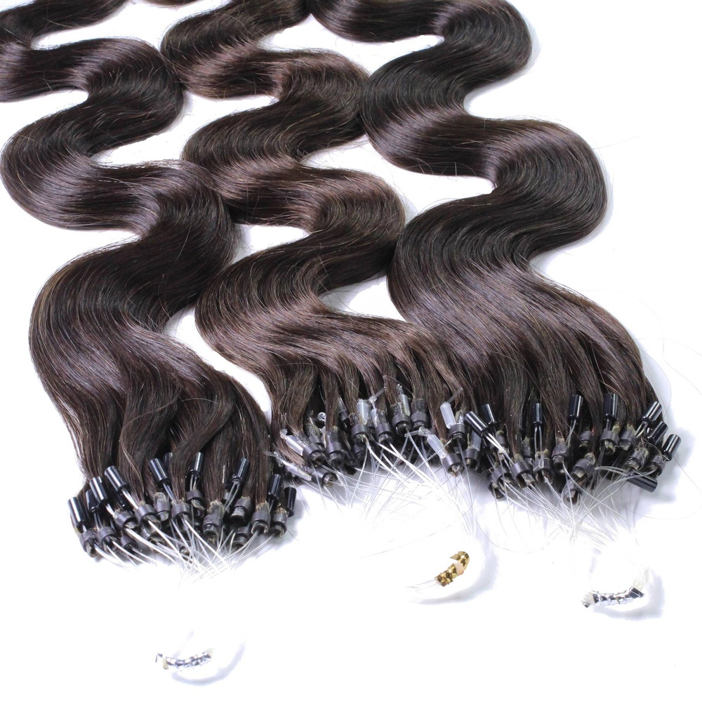 hair2heart Extensions à froid cheveux naturels #2 Marron foncé 1g extensions