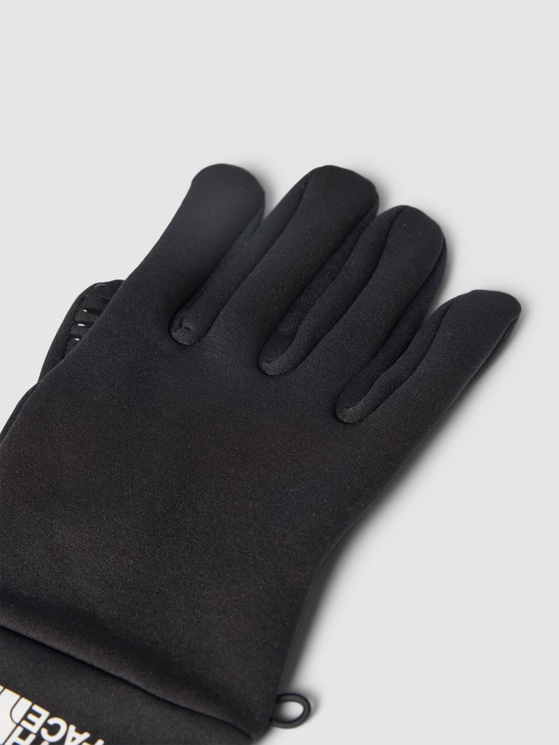 Handschuhe mit Label-Print in schwarz