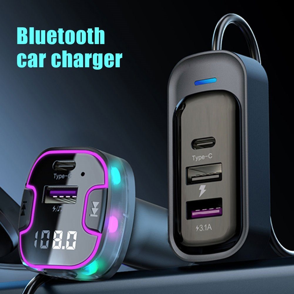 DESUO USB C Auto Ladegerät Bluetooth 5.3 Freisprechanlage MP3 USB-Ladegerät Autobatterie-Ladegerät