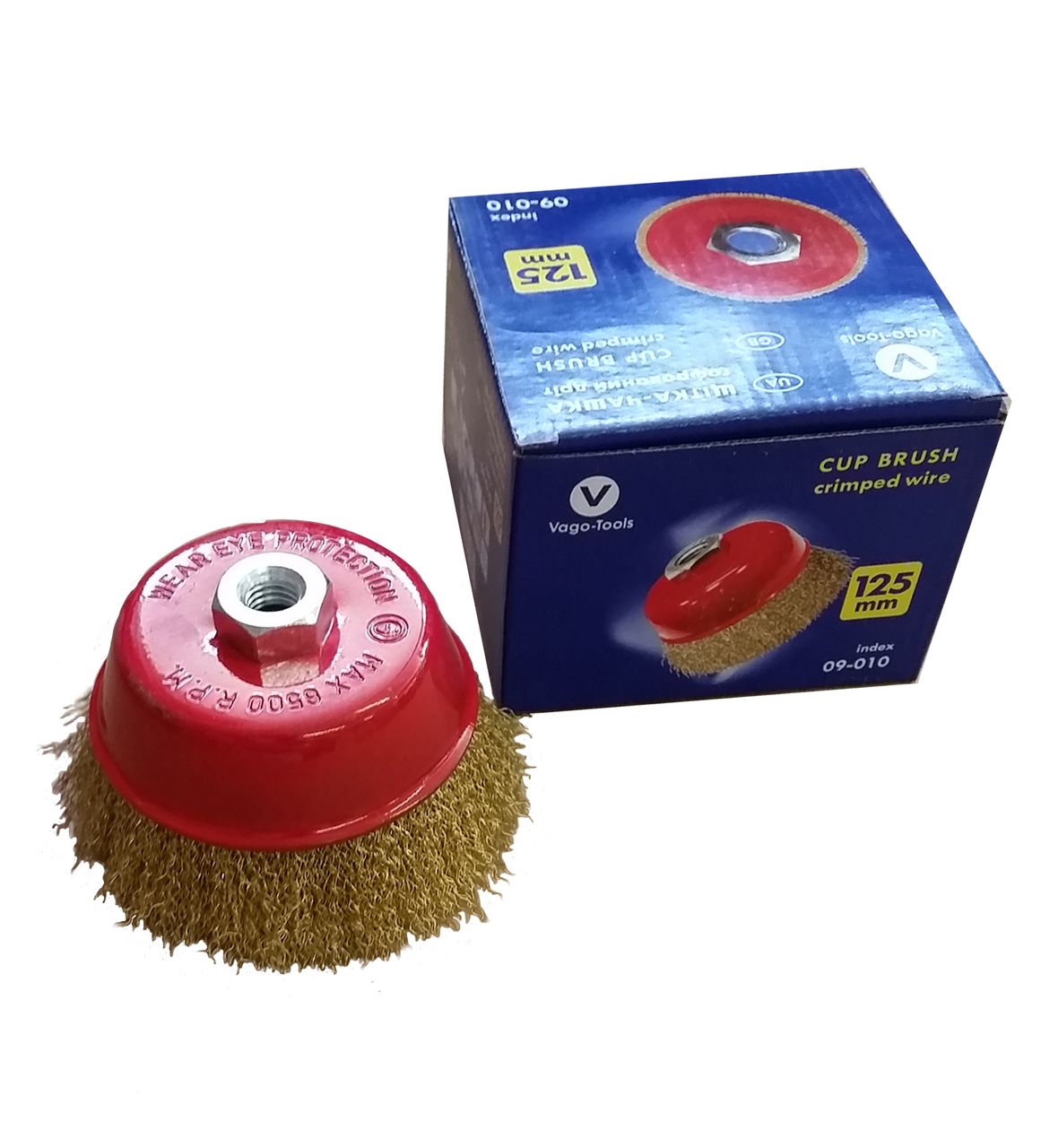 Vago-Tools Topfbürste Drahtbürste 125mm Bürste gewellt Winkelschleifer & Flex 24x